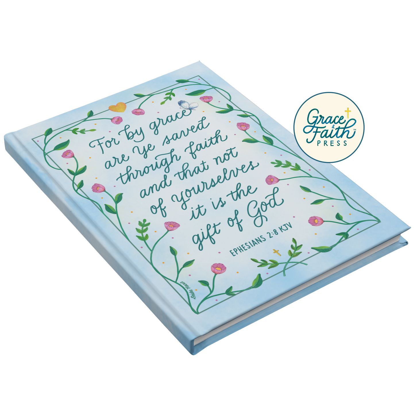 For By Grace Are Ye Saved Journal (Sky Blue)