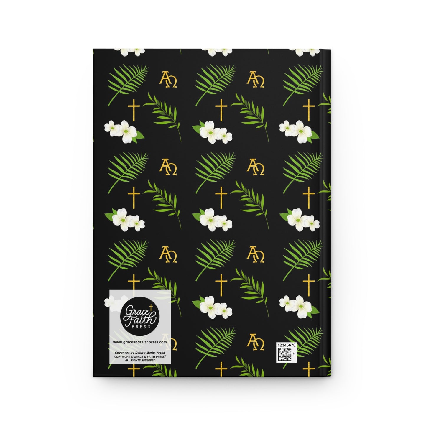 Christian Dogwood Blossoms, Symbols, and Branches (Black) Hardcover Journal