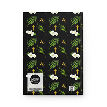 Christian Dogwood Blossoms, Symbols, and Branches (Black) Hardcover Journal