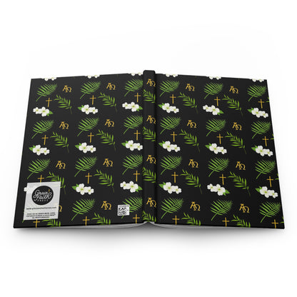 Christian Dogwood Blossoms, Symbols, and Branches (Black) Hardcover Journal