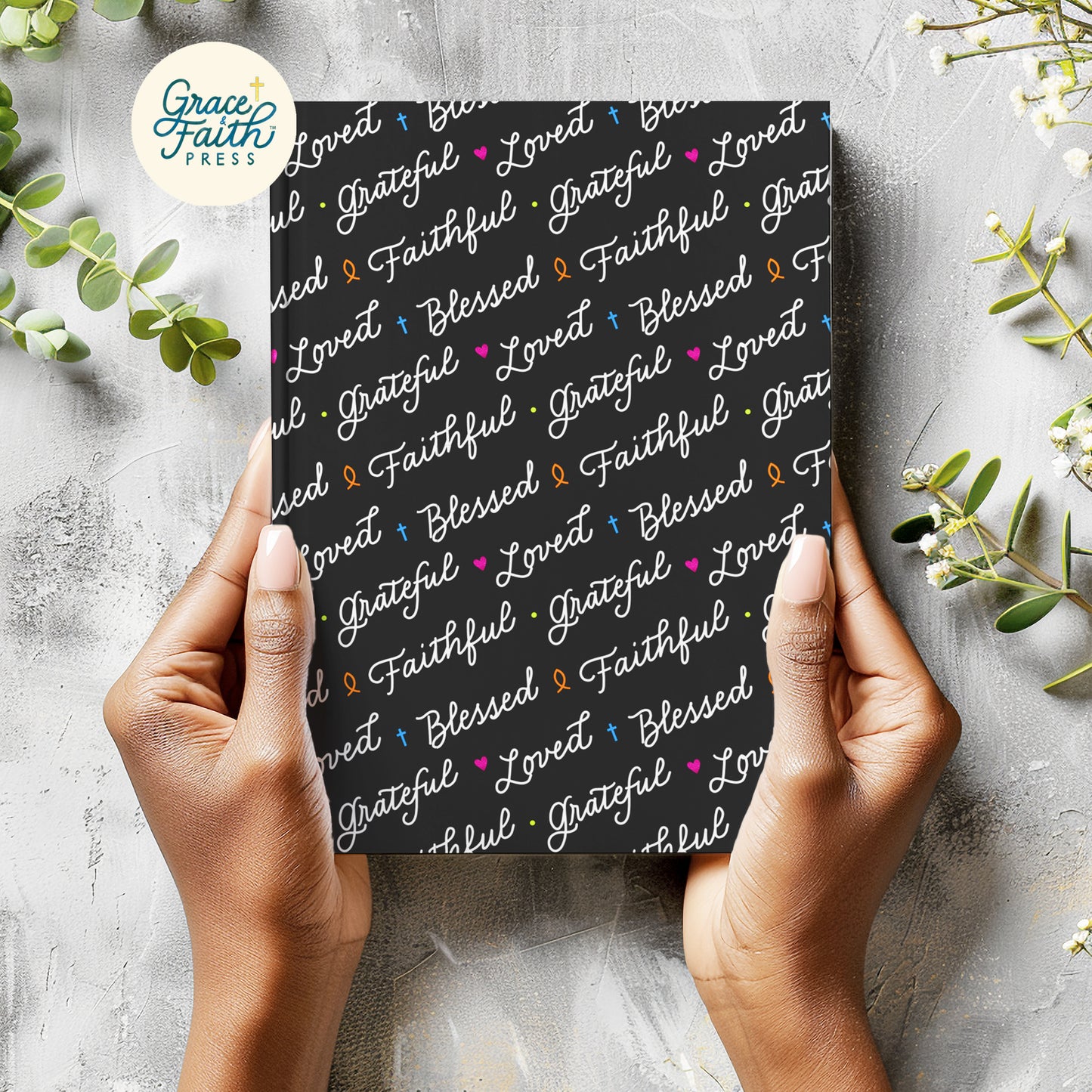 Faithful, Grateful, Blessed (Black) Hardcover Journal