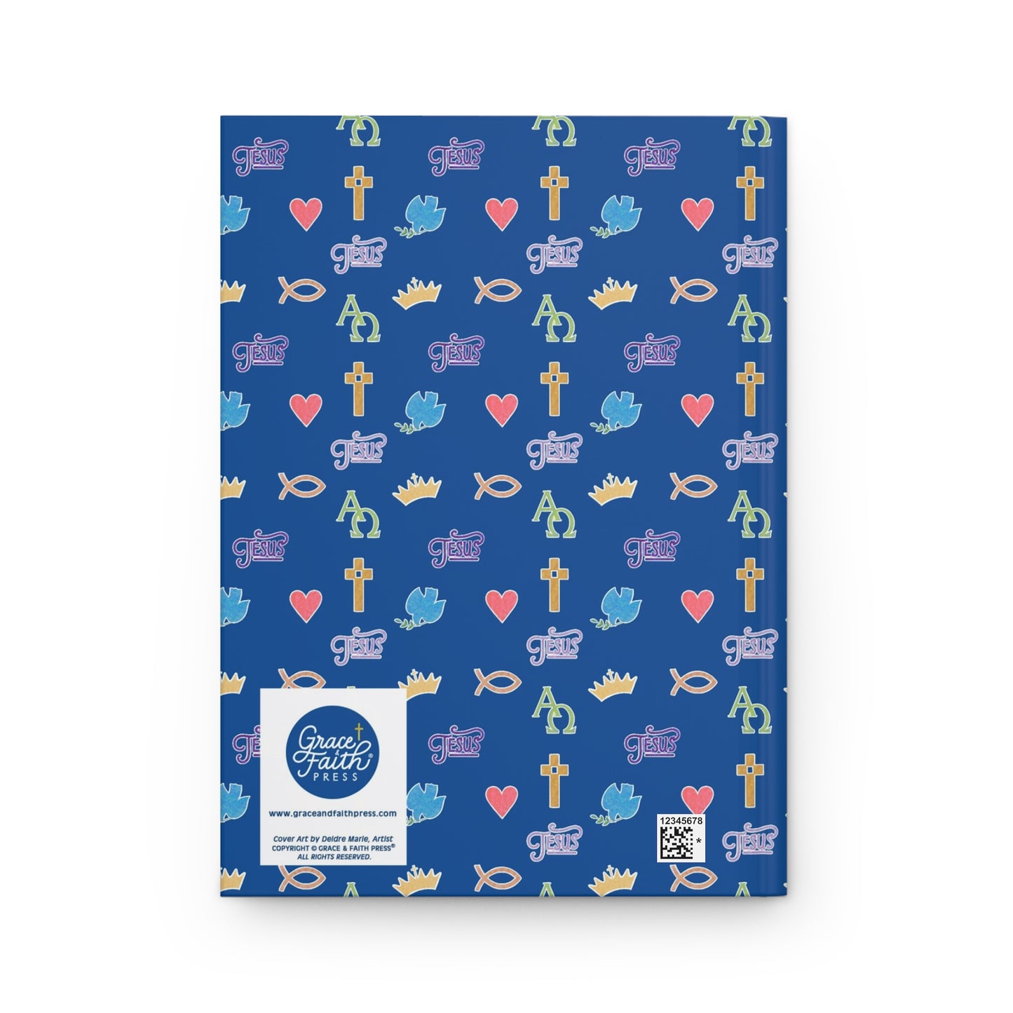 Colorful Christian Symbols Hardcover Journal (Royal Blue)