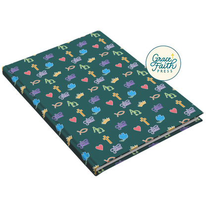 Colorful Christian Symbols Journal (Teal)