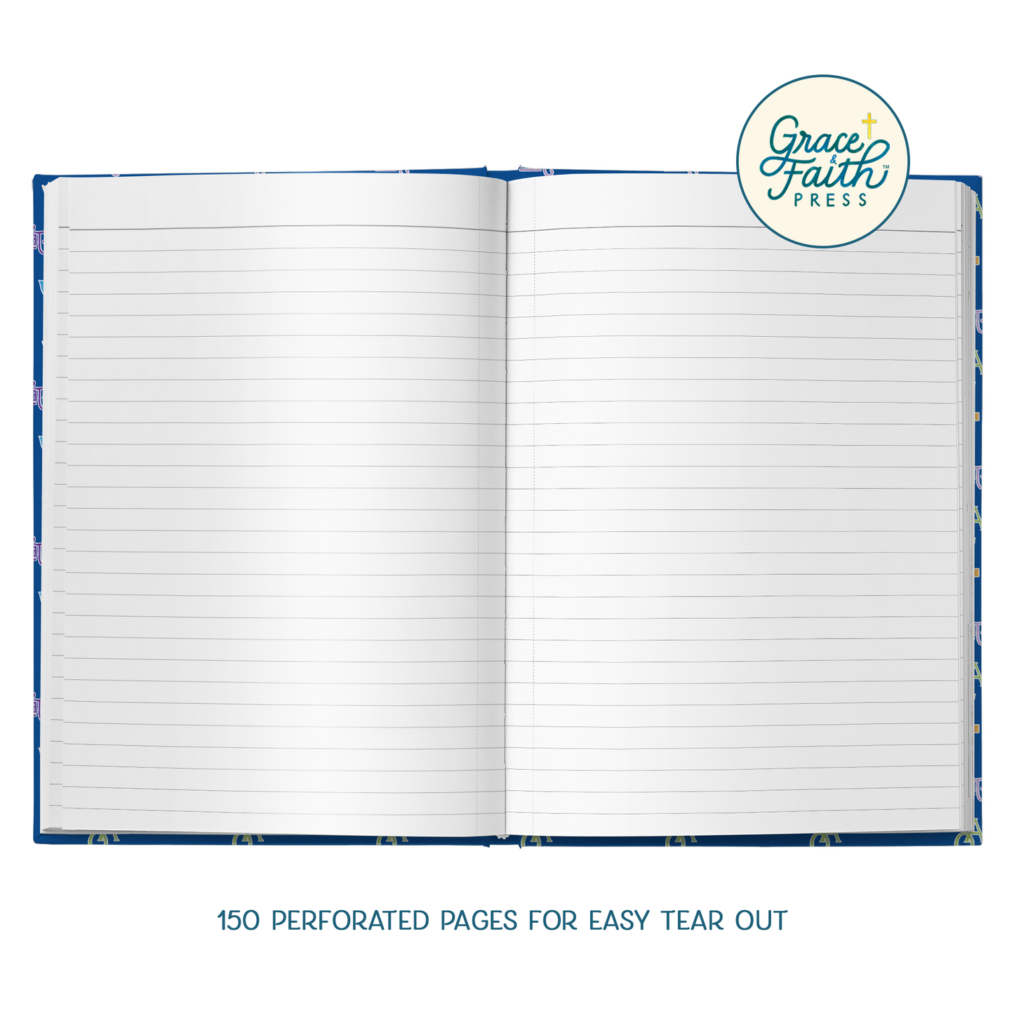 Colorful Christian Symbols Hardcover Journal (Royal Blue)