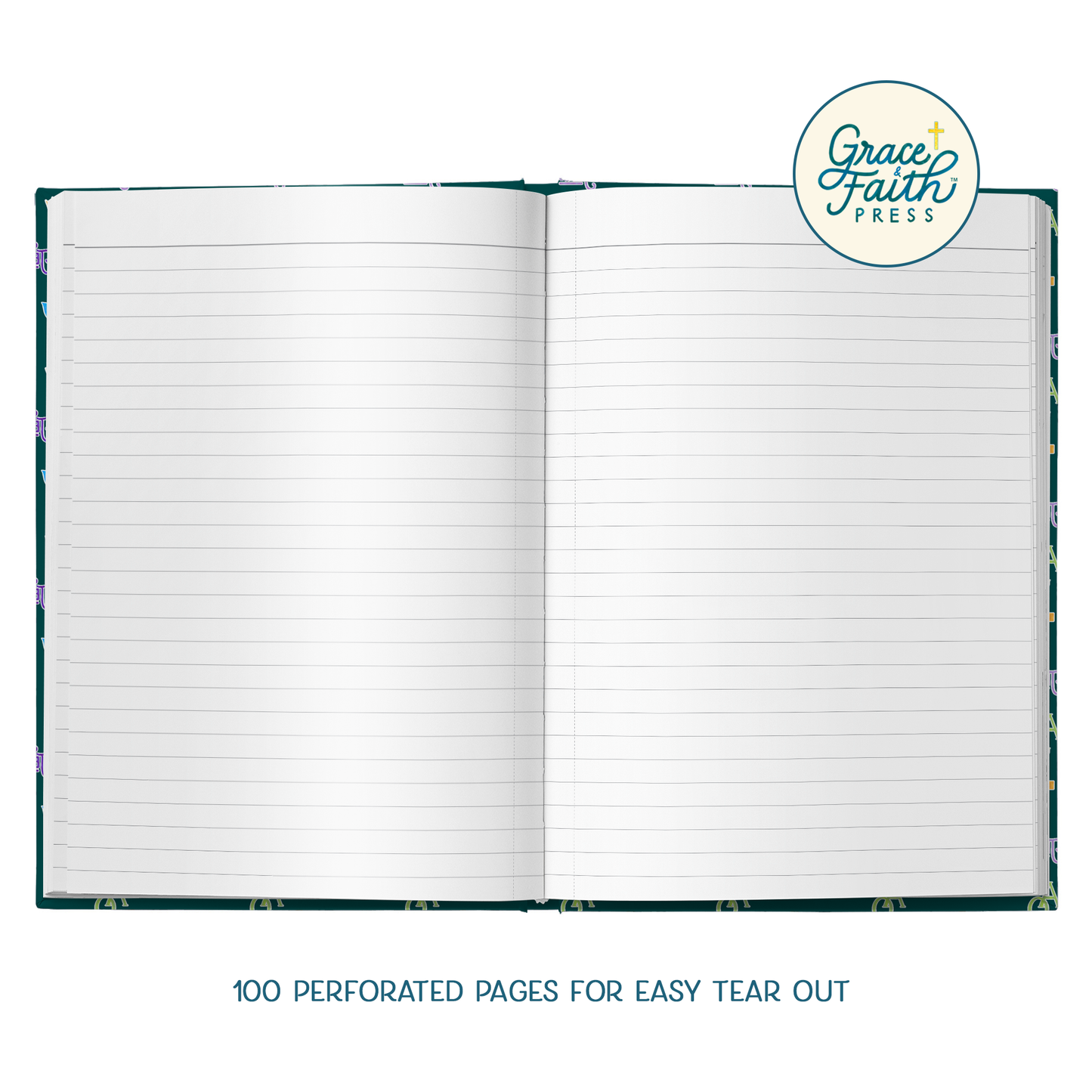 Colorful Christian Symbols Journal (Teal)