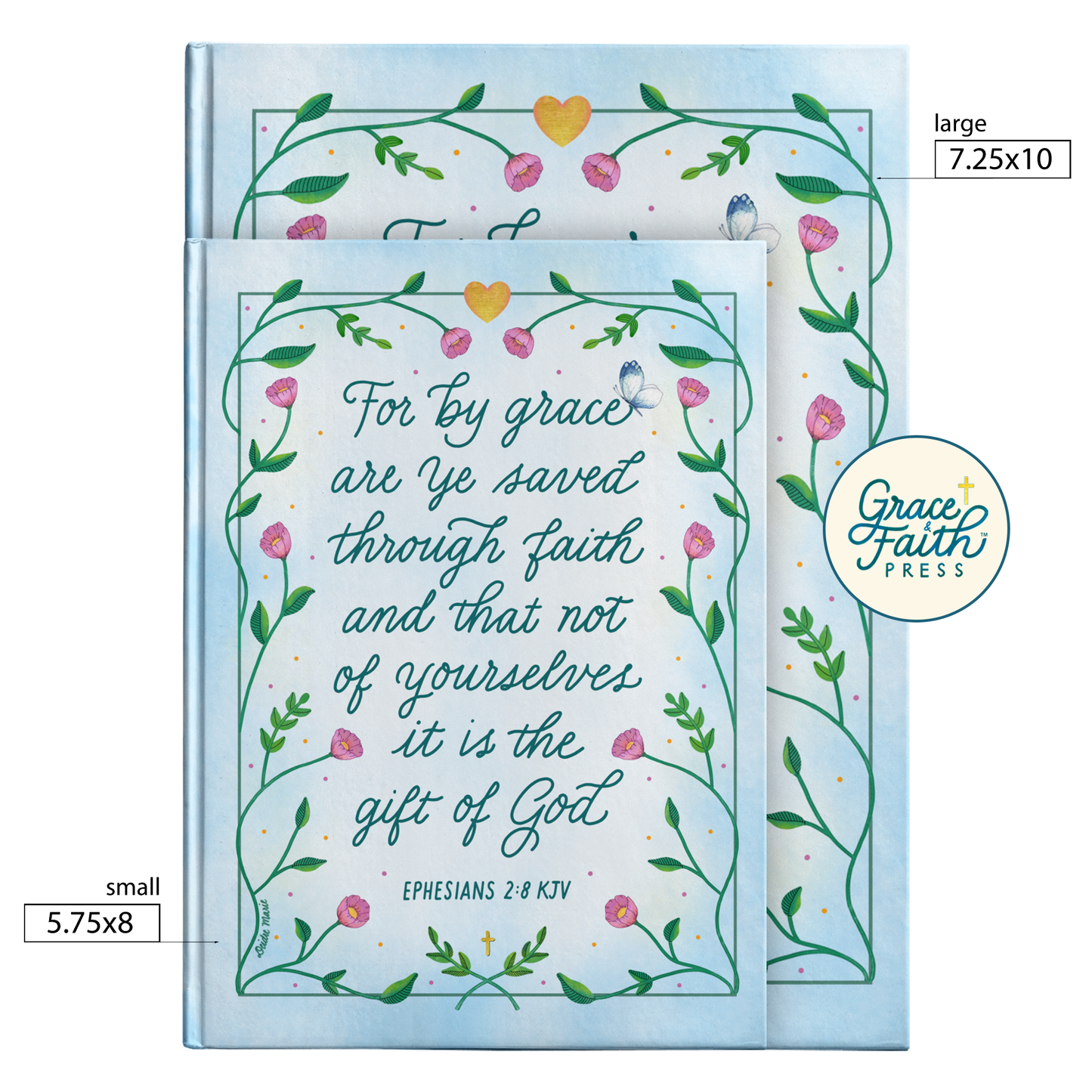 For By Grace Are Ye Saved Journal (Sky Blue)