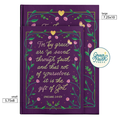 For By Grace Are Ye Saved Journal (Deep Plum)