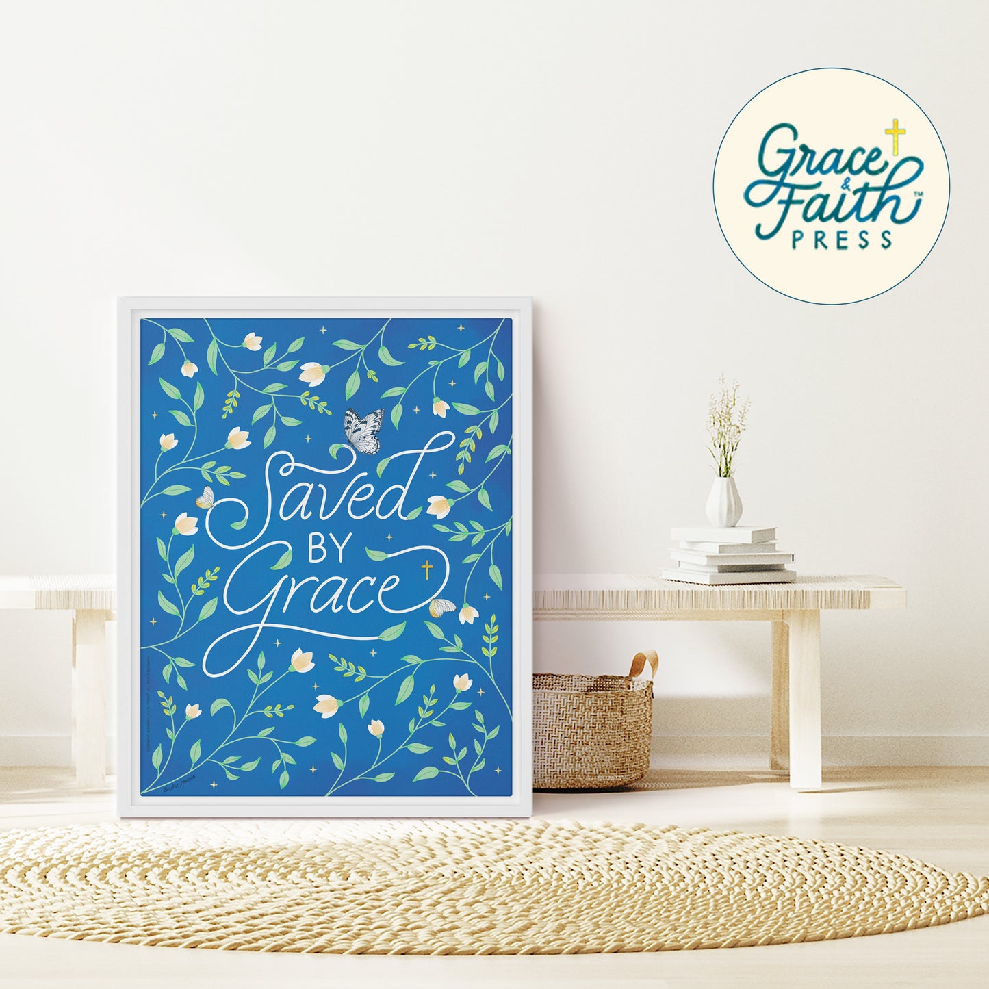 Saved By Grace Framed Canvas