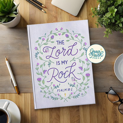 The Lord is My Rock (Psalm 18:2) Journal (Lavender Wash)