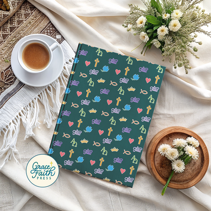 Colorful Christian Symbols Journal (Teal) Hardcover