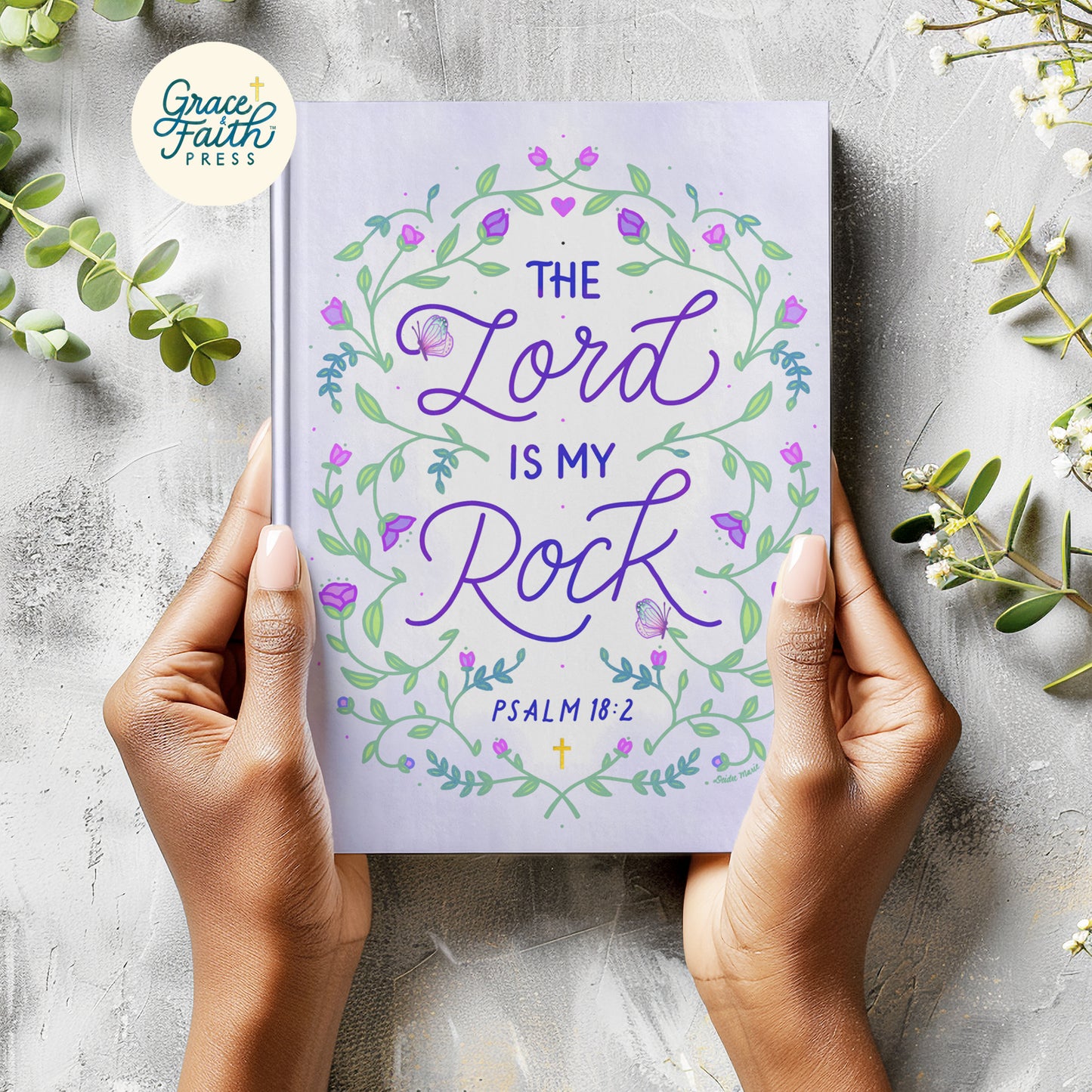 The Lord is My Rock (Psalm 18:2) Journal (Lavender Wash)