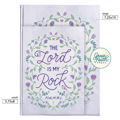 The Lord is My Rock (Psalm 18:2) Journal (Lavender Wash)