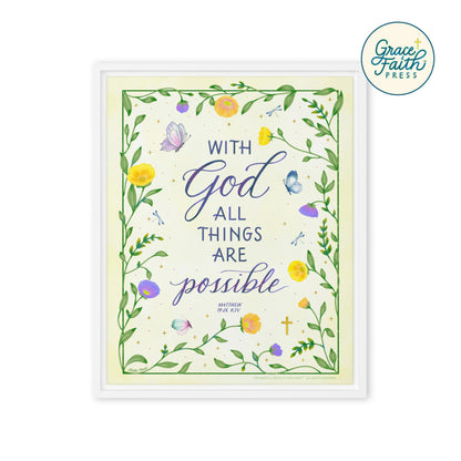 With God All Things Are Possible Framed Canvas