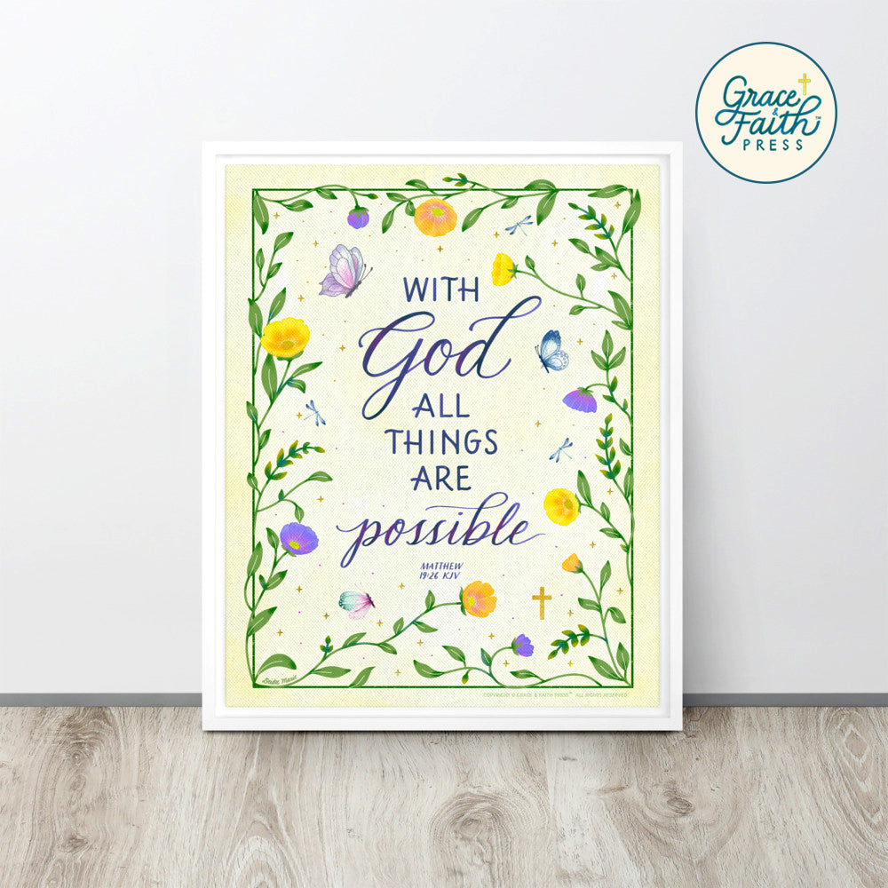 With God All Things Are Possible Framed Canvas