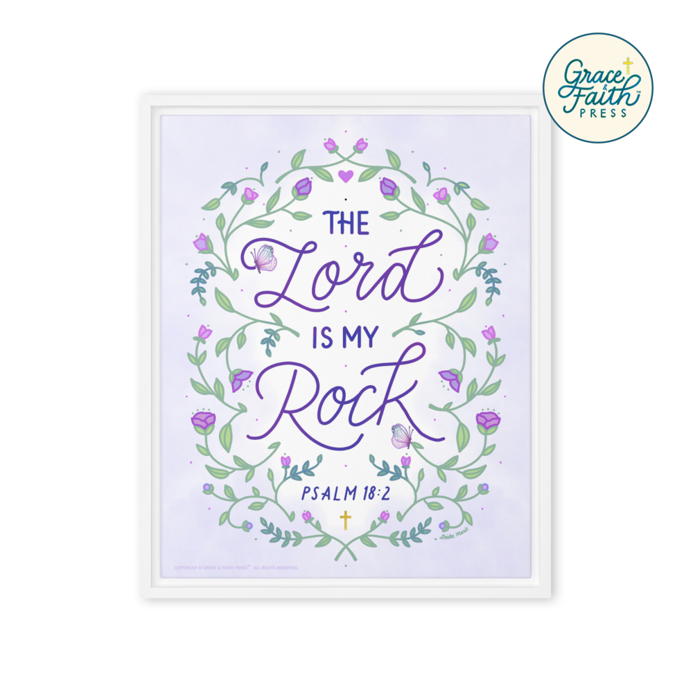 The Lord Is My Rock Framed Canvas