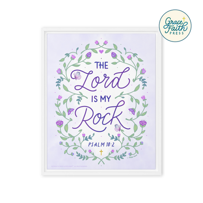 The Lord Is My Rock Framed Canvas