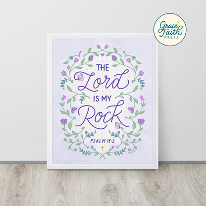 The Lord Is My Rock Framed Canvas